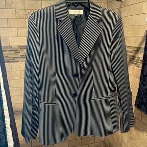 Tahari, 14, blue and white pin stripe blazer, lined